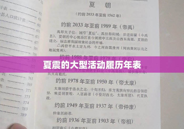 夏震的大型活动履历年表 夏震的大型活动履历年表