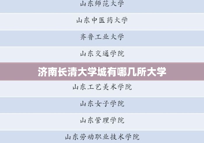 济南长清大学城有哪几所大学 济南长清大学城有哪几所大学