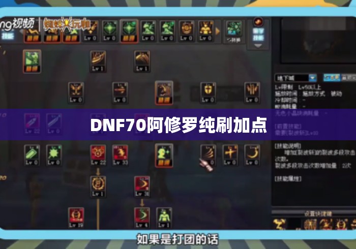 DNF70阿修罗纯刷加点