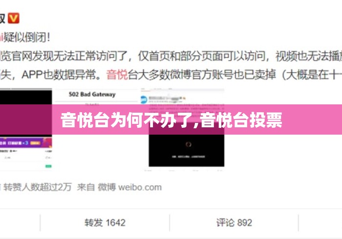 音悦台为何不办了,音悦台投票