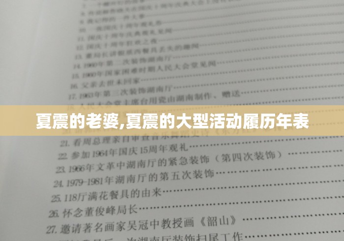 夏震的老婆,夏震的大型活动履历年表