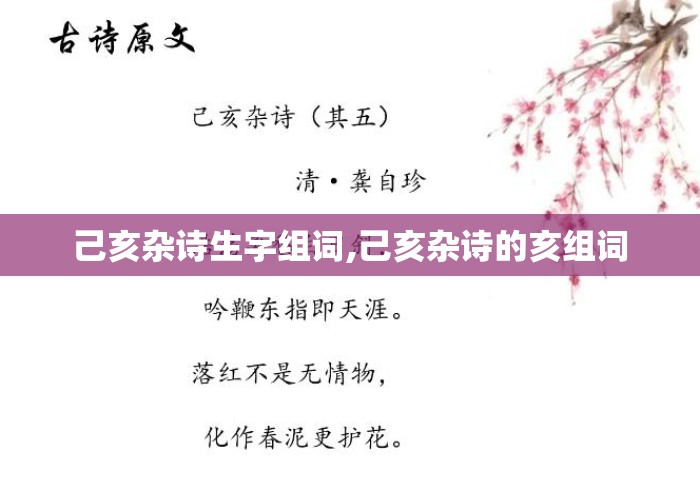己亥杂诗生字组词,己亥杂诗的亥组词