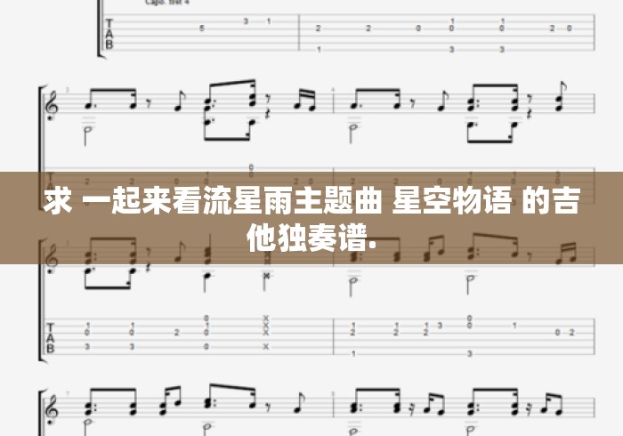 求 一起来看流星雨主题曲 星空物语 的吉他独奏谱.
