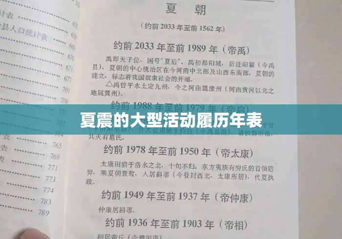 夏震的大型活动履历年表 夏震的大型活动履历年表