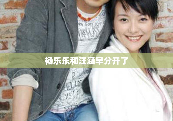 杨乐乐和汪涵早分开了