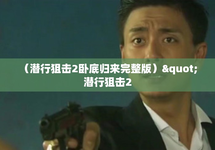 (潜行狙击2卧底归来完整版)" 潜行狙击2 (潜行狙击2卧底归来完整版)" 潜行狙击2