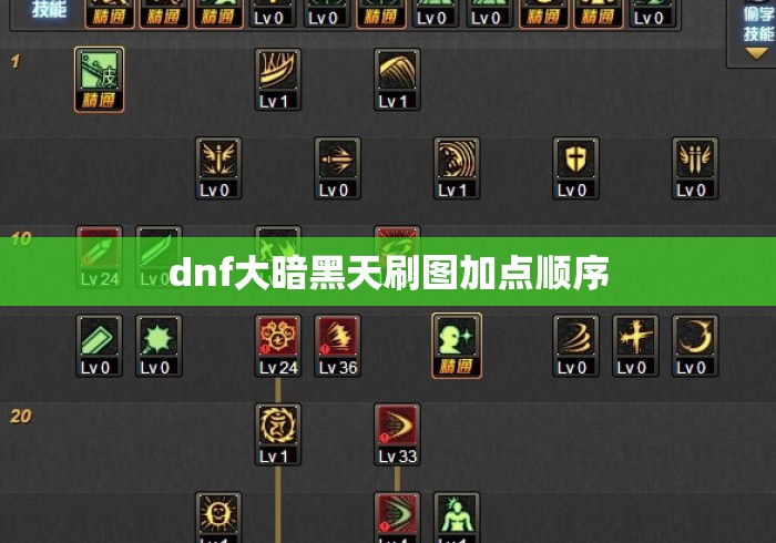 dnf大暗黑天刷图加点顺序