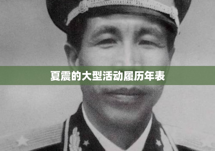 夏震的大型活动履历年表